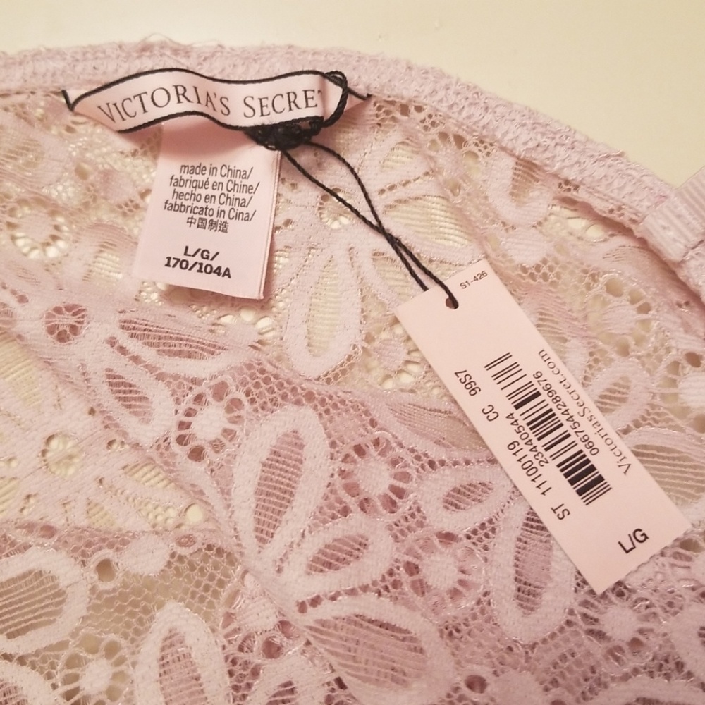 Nwt Victorias Secret Pink Lace Lingerie Cut Outs L - Picture 5 of 8